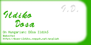 ildiko dosa business card